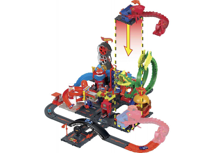 Купить Трек Хот Вилс Атака Скорпиона на Полицейский Участок Hot Wheels City Scorpion Flex