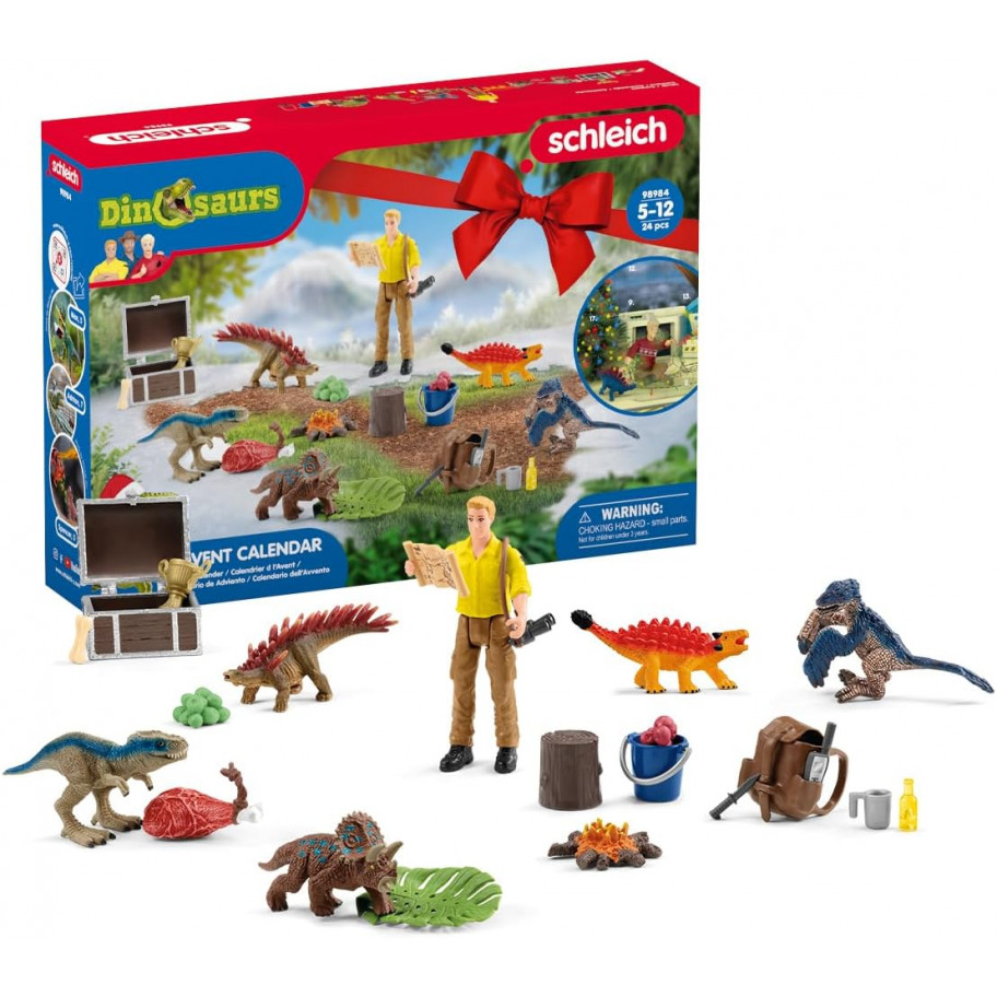 Адвент Календар Міні Фігурки Динозаврів 24 дні Schleich Dinosaurs Advent Calendar Schleich 98644