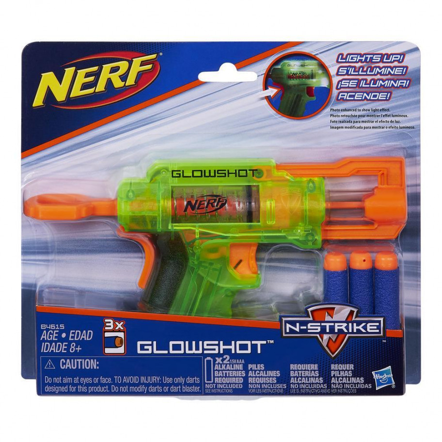 Бластер Нерф светится Nerf N-Strike GlowShot Blaster Hasbro B4615