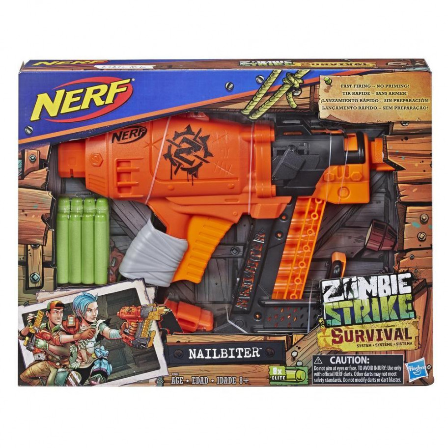 Бластер Нерф Зомби Страйк Гвоздомет Nerf Zombie Strike Nailbiter Blaster Hasbro E2672