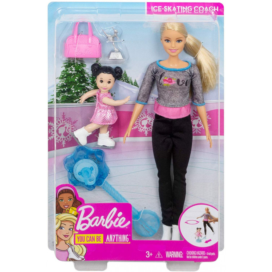 Кукла Барби Тренер по фигурному катанию Barbie Ice Skating Coach Doll & Playset Mattel FXP38