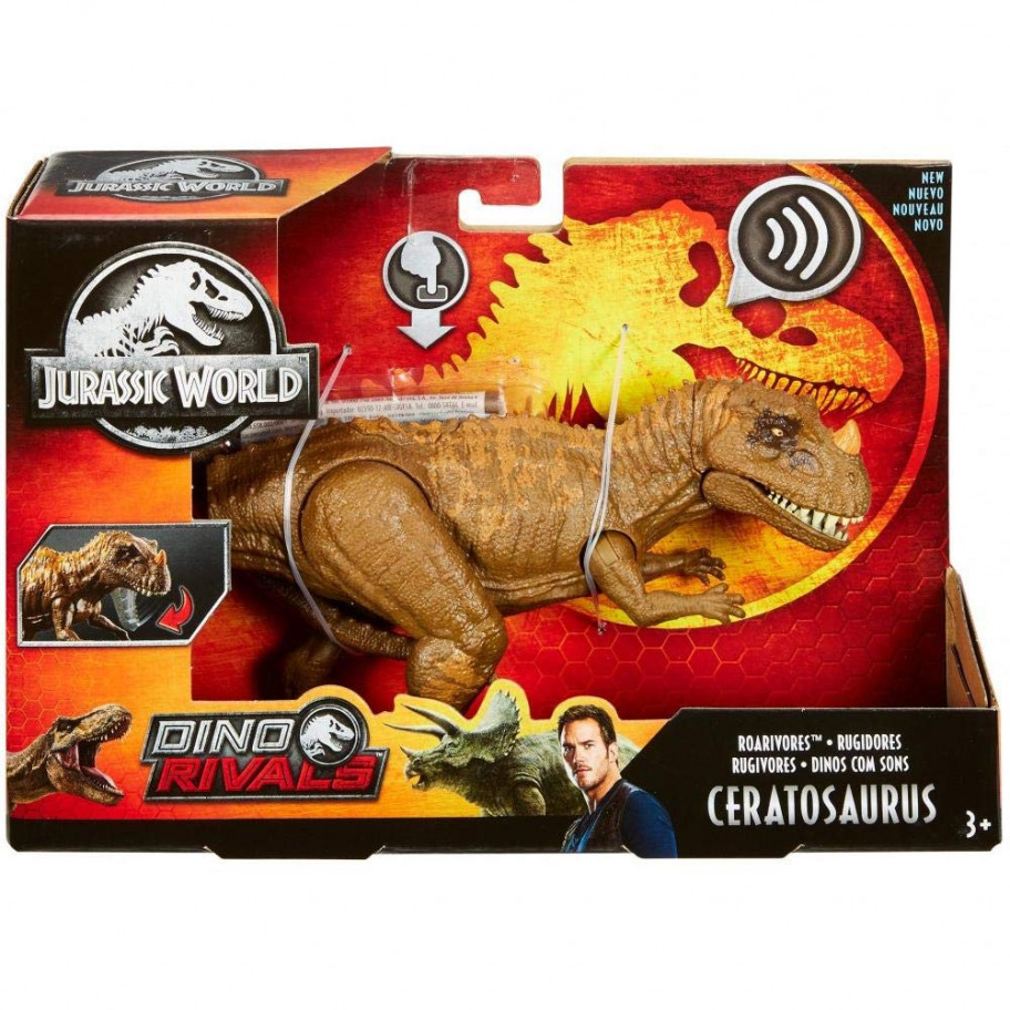 Фигурка Цератозавр звуковая Мир Юрского Периода Jurassic World Roarivores™ Ceratosaurus Mattel GHT11