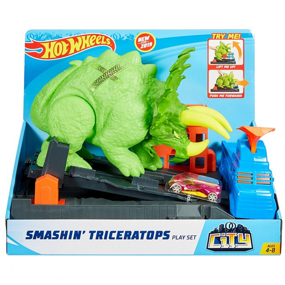 Набор Хот Вилс Трицератопс с машинкой Hot Wheels Smashin' Triceratops Mattel GBF97