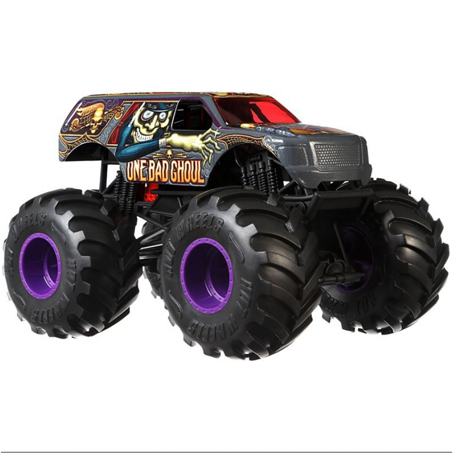 Машинка Хот Вилс Монстр Трак Вурдалак 20 см Hot Wheels Monster Trucks One Bad Ghoul 1:24 Mattel GBV39