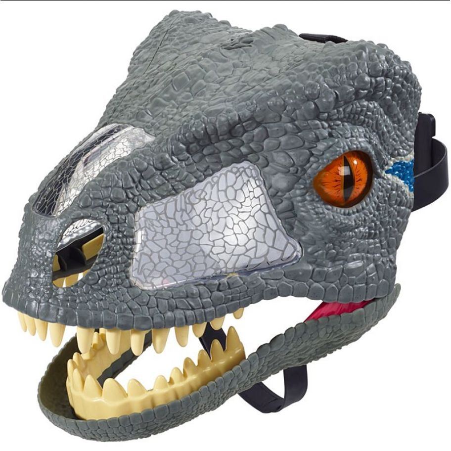 Маска Велоцираптор со звуком и движимой челюстью Jurassic World Mask Velociraptor Blue Mattel FMB74