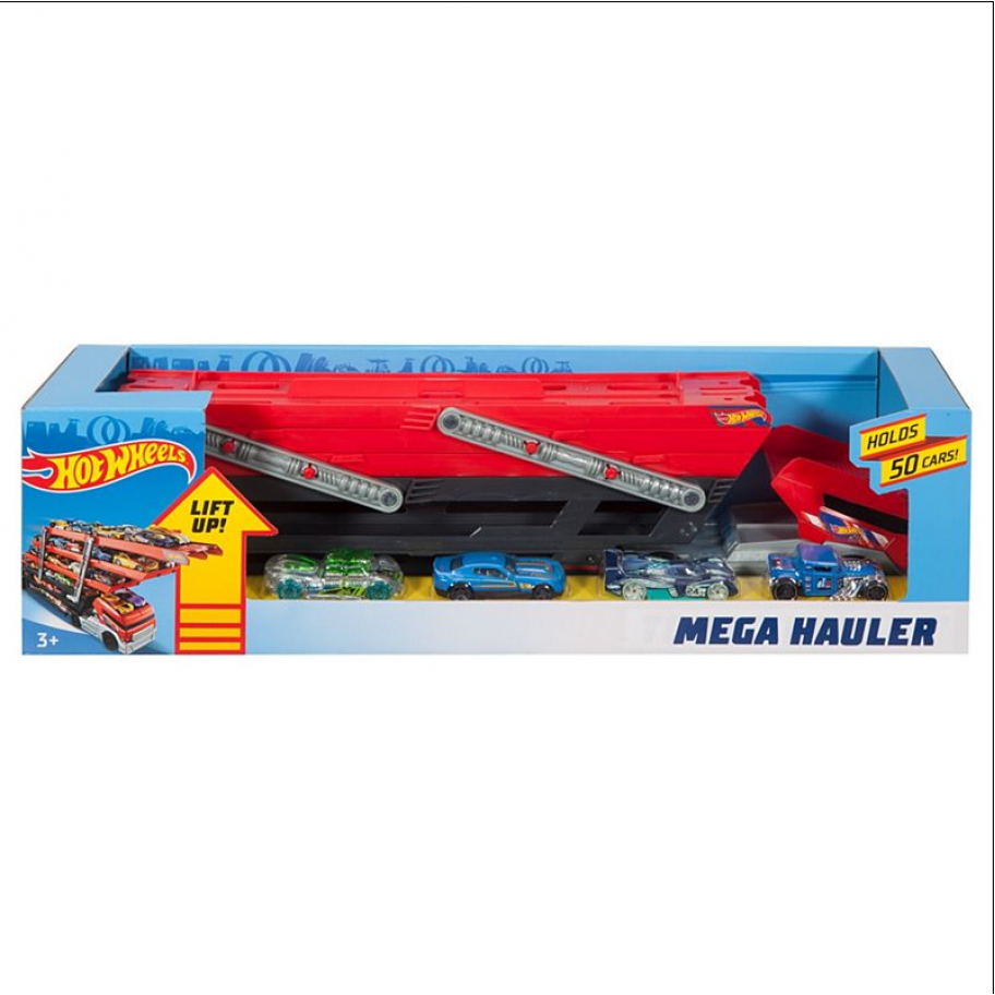 Мега Грузовик Автовоз + 4 машины Хот Вилс Hot Wheels Mega Hauler Mattel FPM81