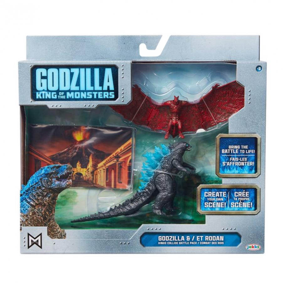 Фигурки Годзилла Король монстров и Родан Godzilla & Rodan Jakks 95842