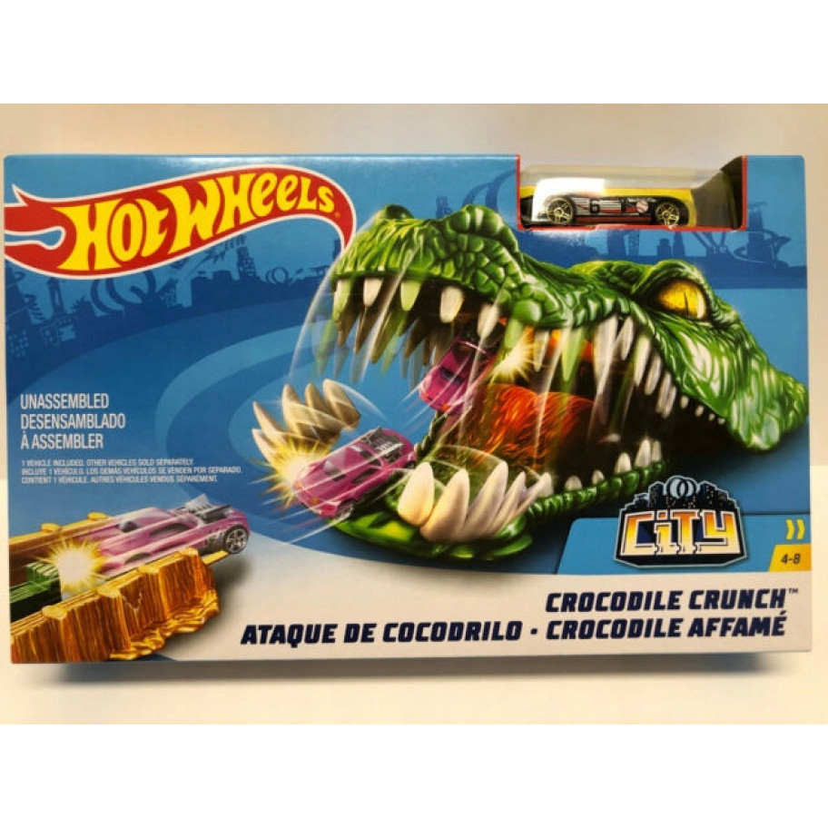 Набір Трек Хот Вілс Нищівний Крокодил Hot Wheels Crocodile Crunch Mattel FTL89