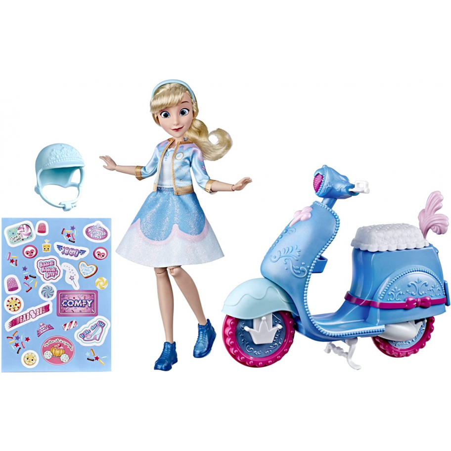Модная Кукла Золушка 28 см на скутере Princess Comfy Squad Cinderella's Hasbro E8937