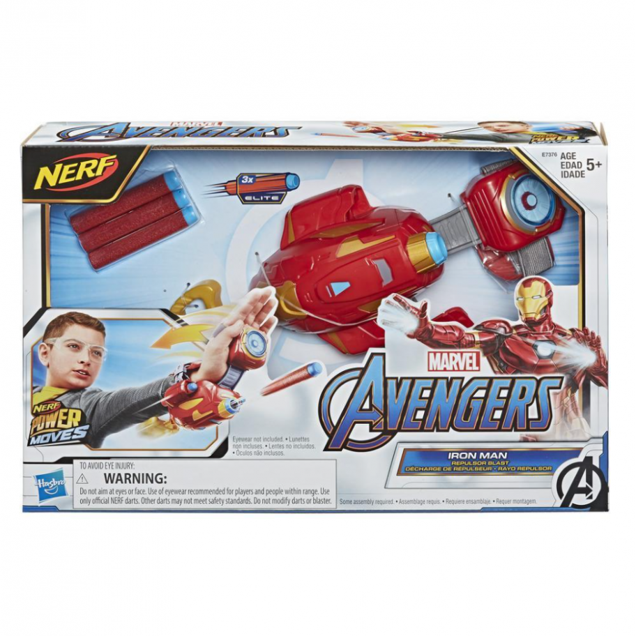 Бластер Нерф Перчатка Железный Человек Marvel Iron Man Repulsor Blaster Nerf Hasbro E7376