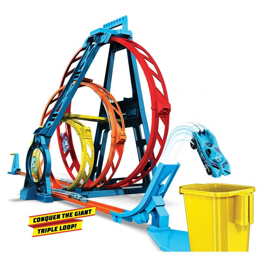 Трек Хот Вілс Потрійна Петля Hot Wheels Track Unlimited Triple Loop Mattel GLC96