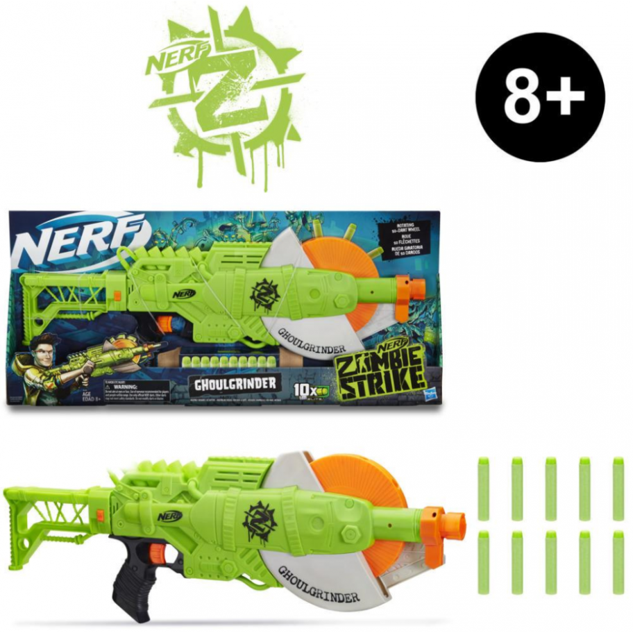 Бластер Nerf Зомби Страйк Глограйд Nerf Ghoulgrinder Zombie Strike Blaster Hasbro E6184