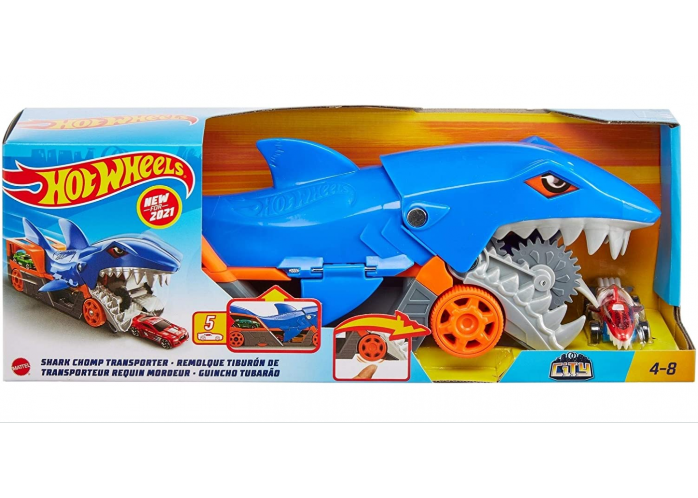 Купить Хот Вилс Акула поедает машинки Hot Wheels Shark Chomp Transporter  Mattel GVG36 по цене 848 грн. от производителя