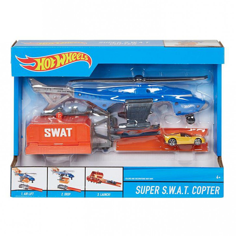 Трек Hot Wheels Super S.W.A.T. Copter Vehicle Mattel (Хот Вилс Взрывная Миссия)