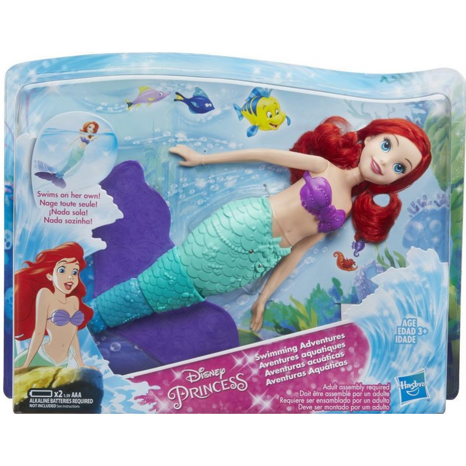 Кукла Русалочка Ариэль 34 см для ванны плавающая Disney Princess Ariel Swimming Doll Hasbro E0051