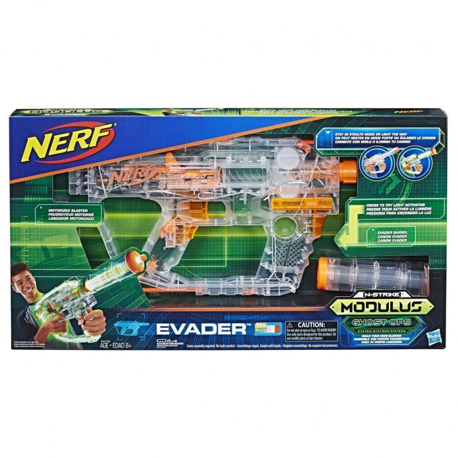 Бластер Нерф Эвадер светится Nerf Modulus Ghost Ops Evader Hasbro E0733