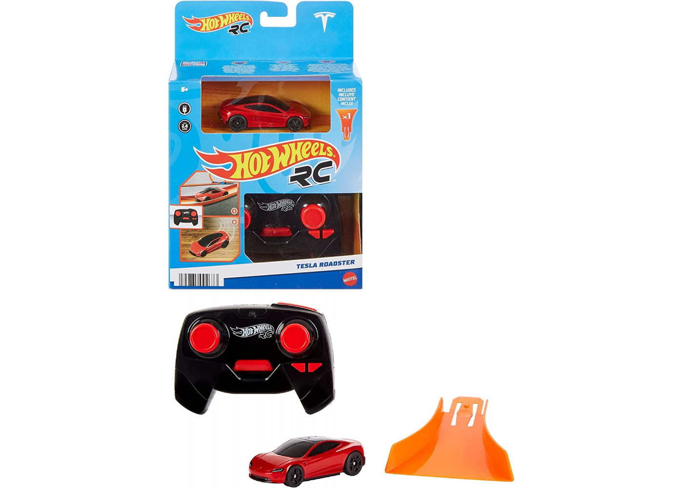 Купить Машинка Хот Вилс Тесла Родстер 1:64 на Пульте Управления для Трека  Hot Wheels Tesla Roadster Mattel HJP78 по цене 1 199 грн. от производителя