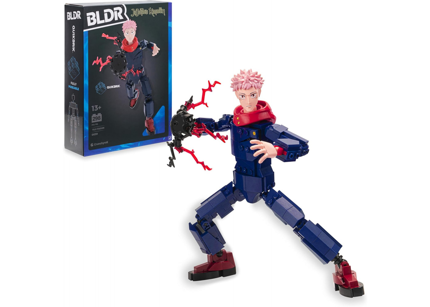 Фигурка-конструктор Юдзи Итадори Магическая битва 298 деталей Jujutsu Kaisen Yuji Itadori BLDR Jazwares 75292