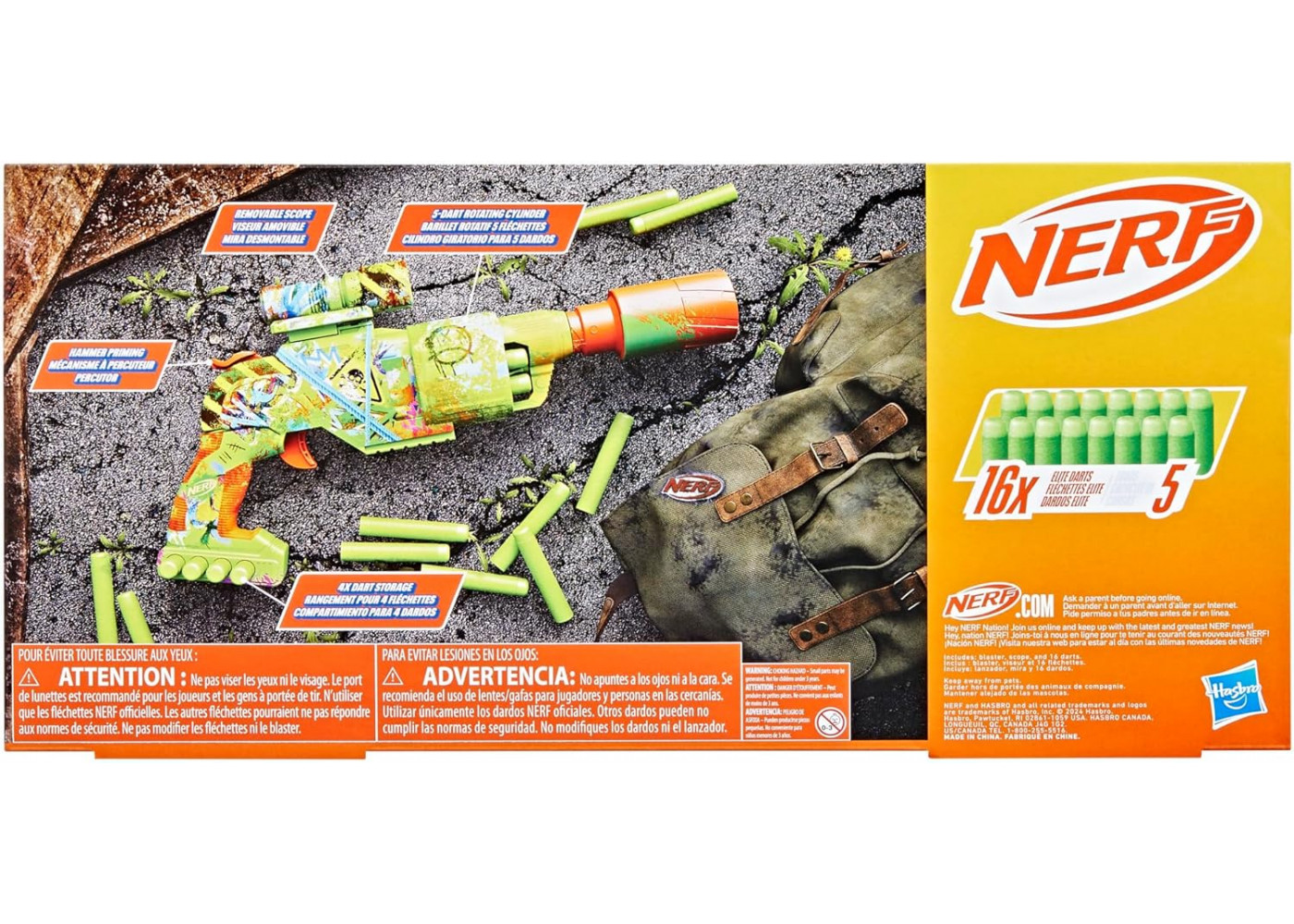 Бластер Нерф Зомбі Бурильник і 16 Пуль NERF Zombie Driller Hasbro F8960
