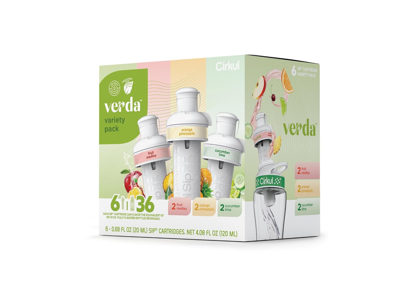 Картридж Cirkul 6 шт (апельсин-ананас, фруктове асорті, огірок-лайм) Verda Flavor Cartridge Variety Pack Cirkul 41092