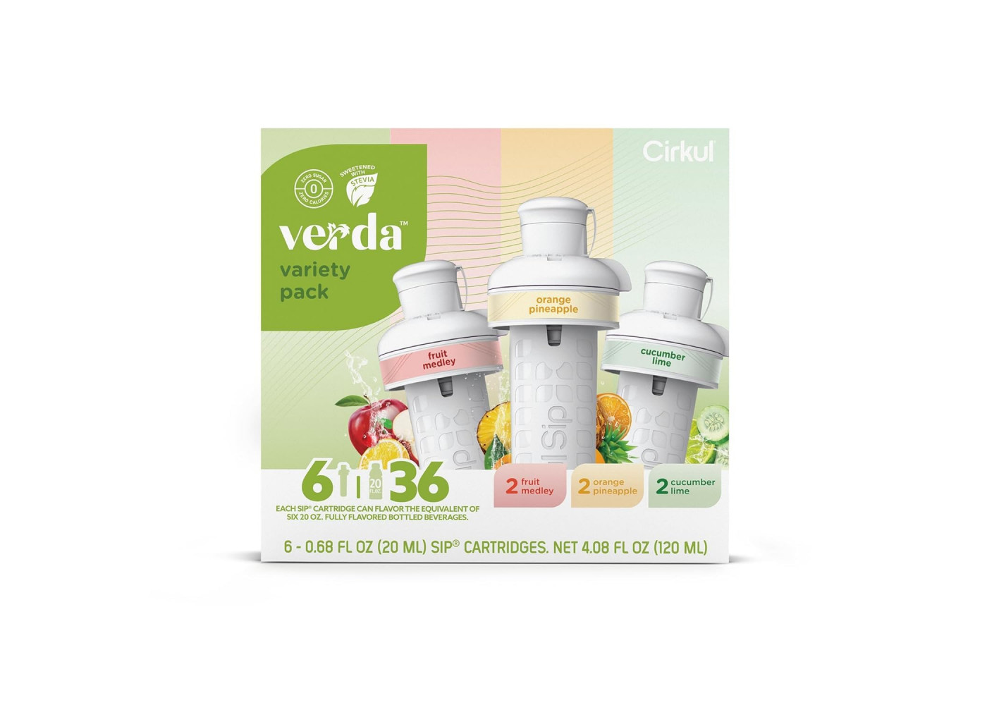 Картридж Cirkul 6 шт (апельсин-ананас, фруктове асорті, огірок-лайм) Verda Flavor Cartridge Variety Pack Cirkul 41092