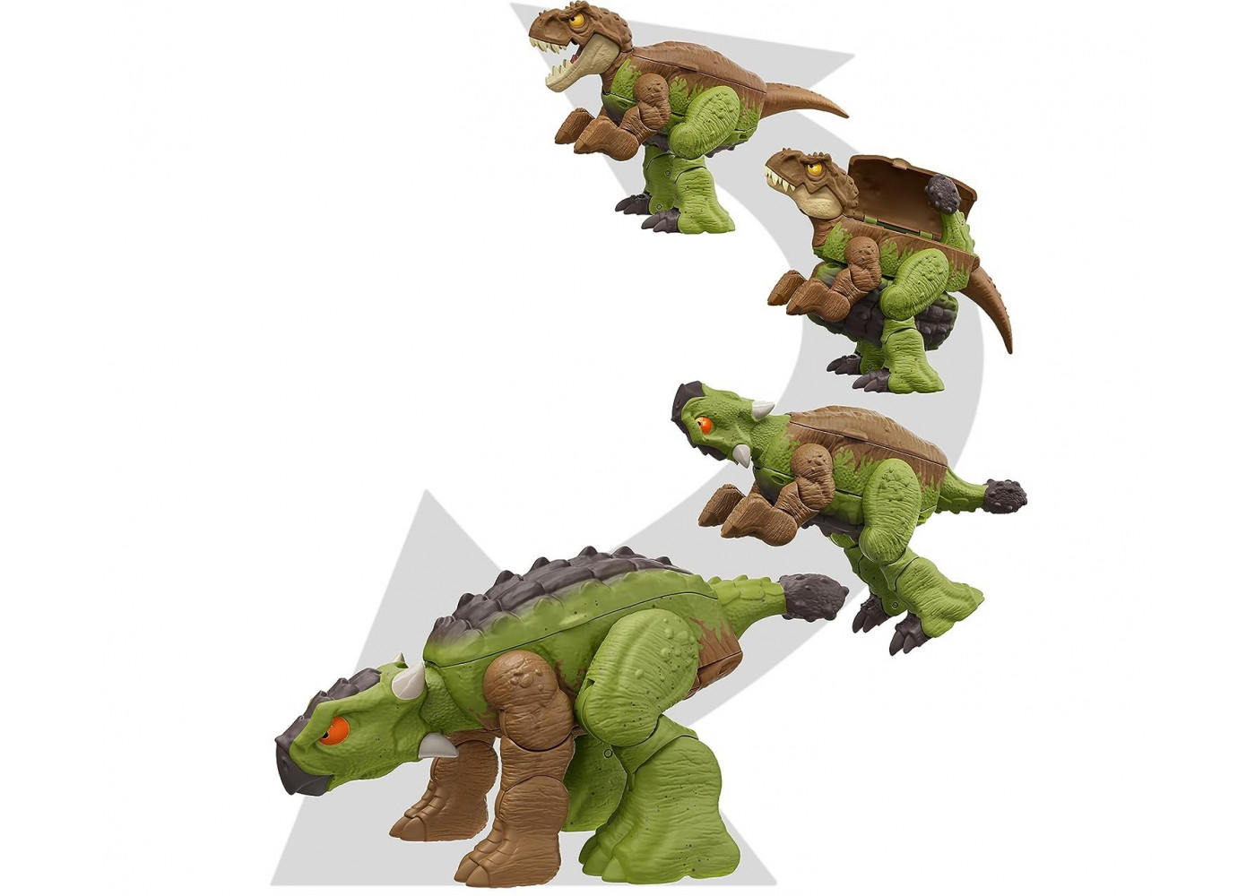 Динозавр Трансформер Тираннозавр Рекс и Анкилозавр Бампи Jurassic World T-Rex to Ankylosaurus Mattel HLP06