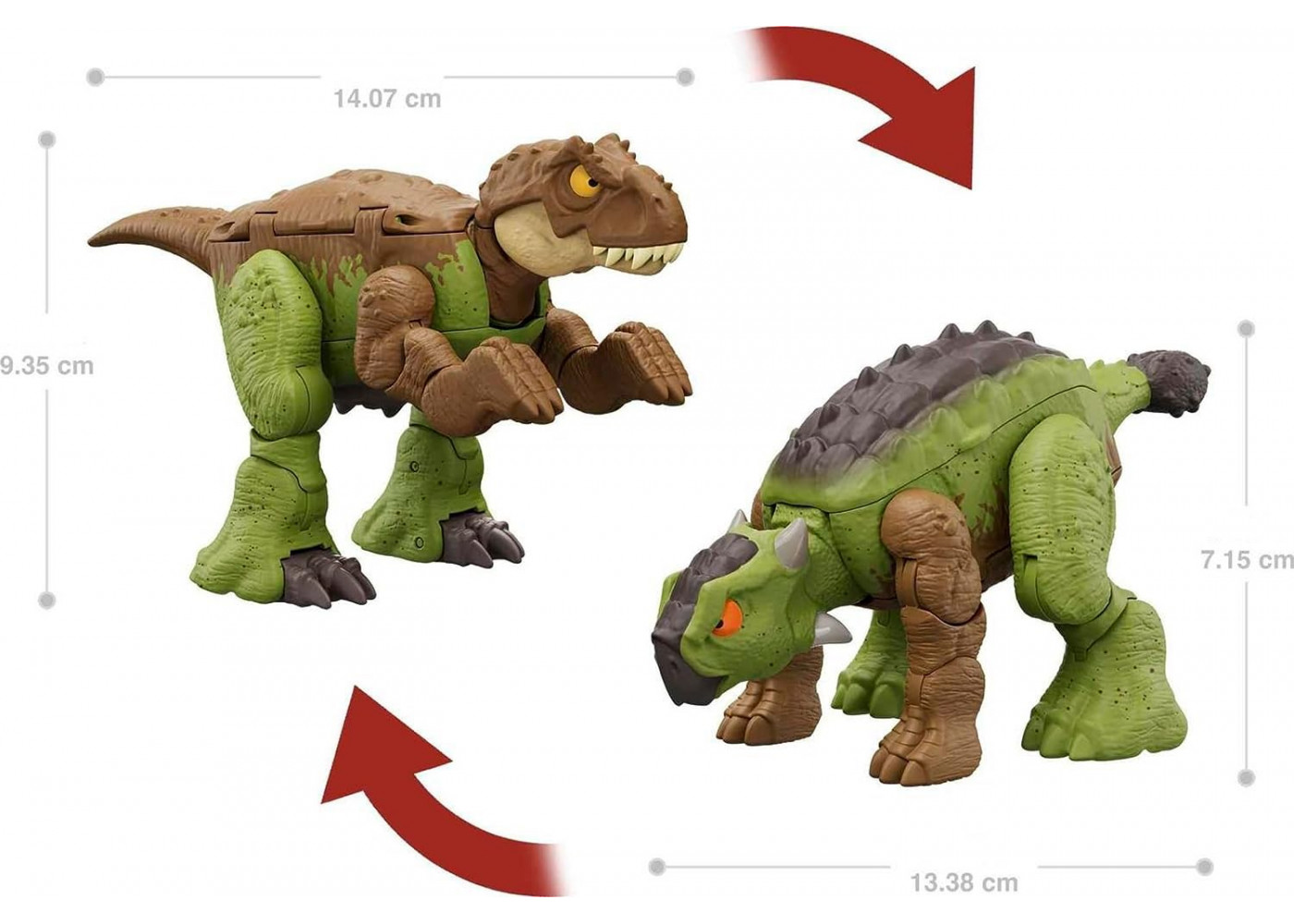 Динозавр Трансформер Тираннозавр Рекс и Анкилозавр Бампи Jurassic World T-Rex to Ankylosaurus Mattel HLP06