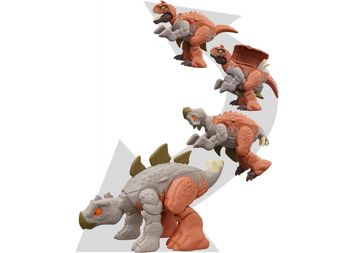 Динозавр Трансформер Карнотавр и Стегозавр Jurassic World Carnotaurus to Stegosaurus Mattel HLP07