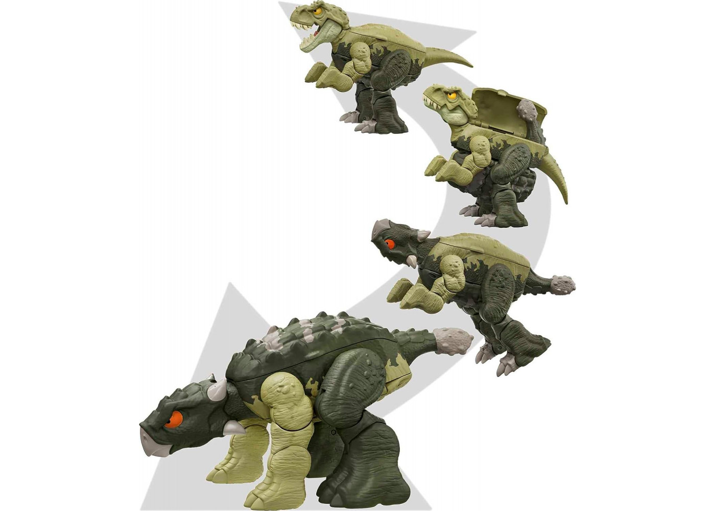 Динозавр Трансформер Тираннозавр Рекс и Анкилозавр Jurassic World T-Rex to Ankylosaurus Mattel HLP08