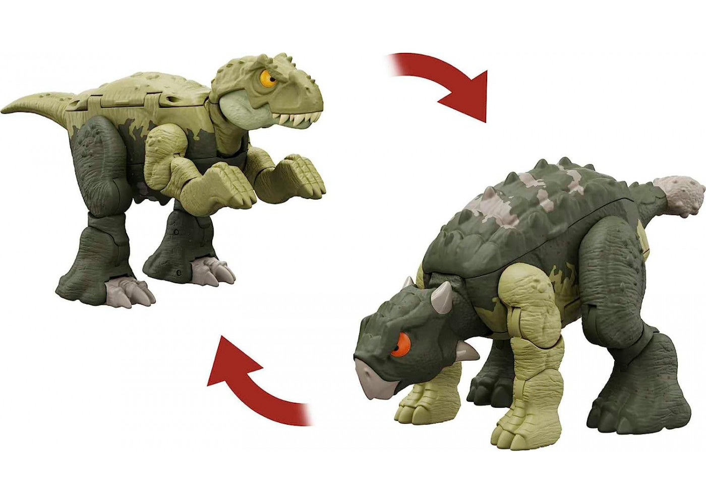 Динозавр Трансформер Тираннозавр Рекс и Анкилозавр Jurassic World T-Rex to Ankylosaurus Mattel HLP08