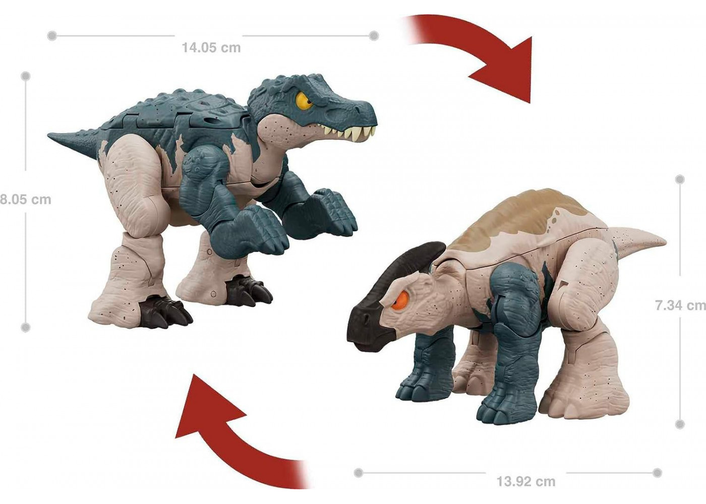 Динозавр Трансформер Барионикс и Паразауролоф Jurassic World Baryonyx to Parasoralophous Mattel HLP09