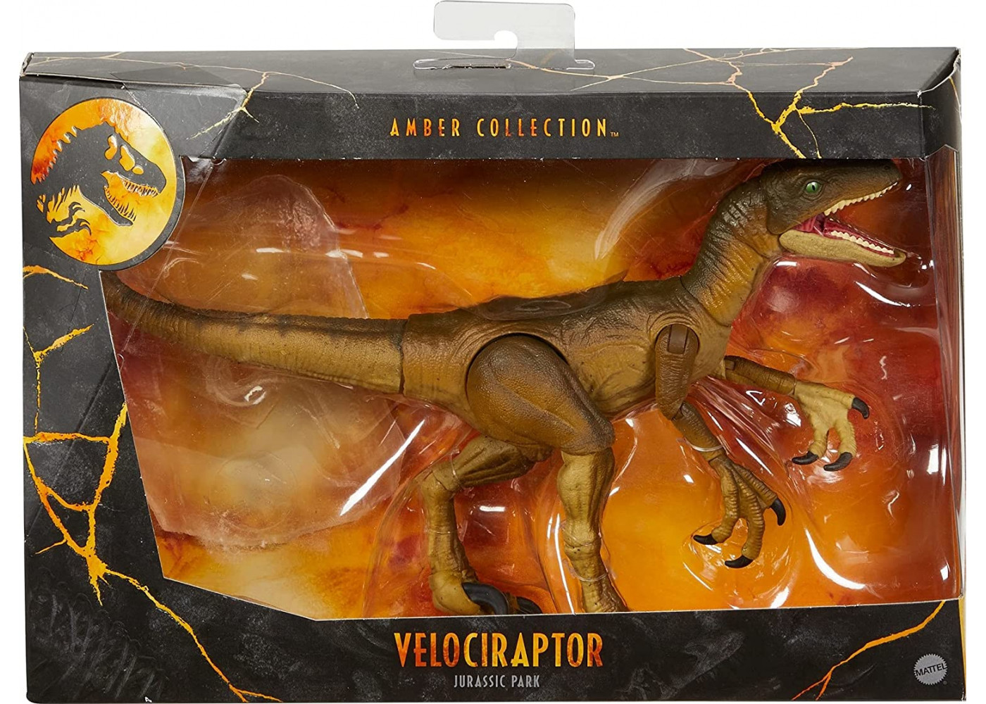 Фигурка Динозавр Велоцираптор Мир Юрского Периода Jurassic World Velociraptor Amber Collection Mattel GYJ45