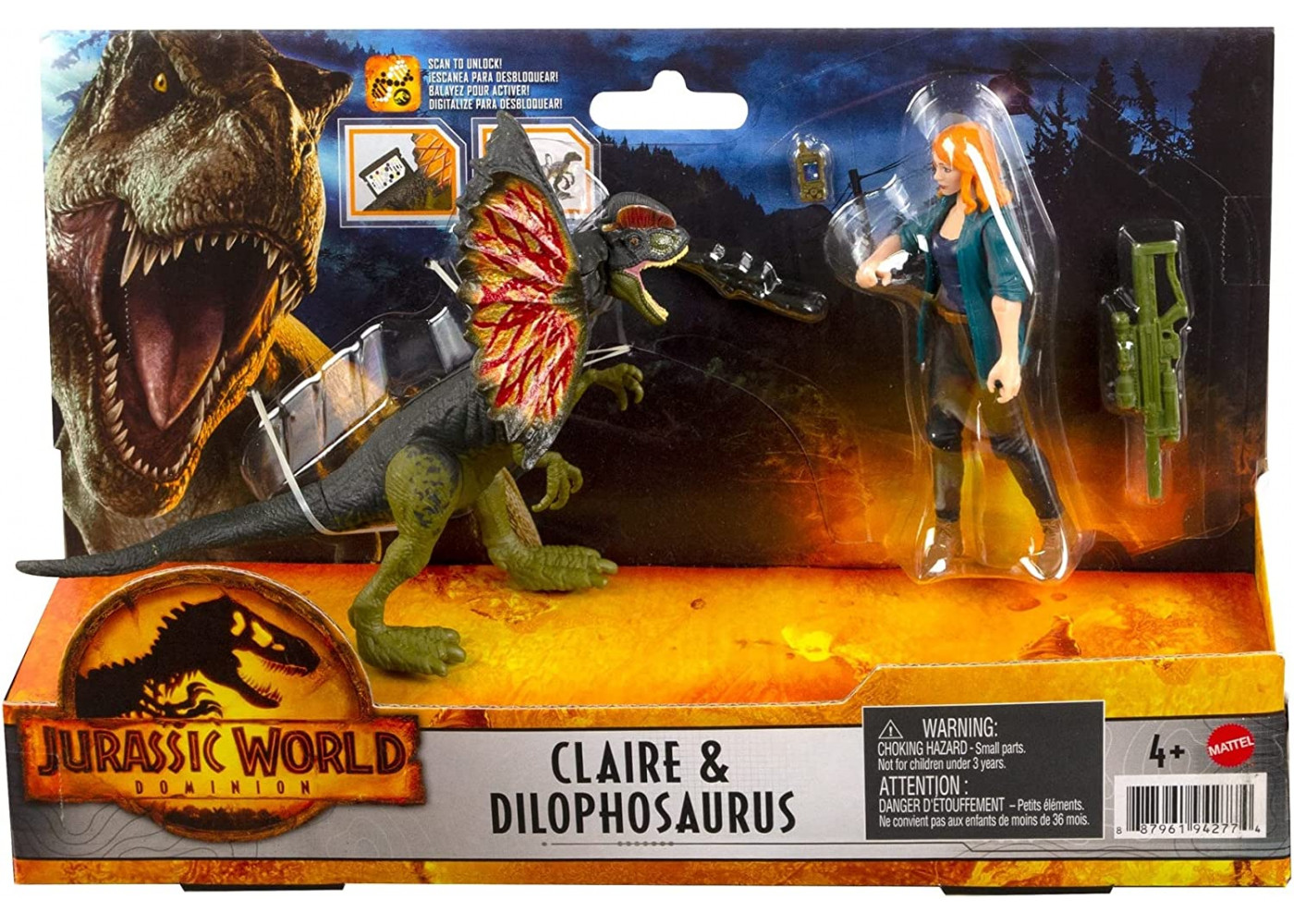 Фігурки Динозавр Ділофозавр та Клер Jurassic World Dominion Claire and Dilophosaurus Mattel GWM28