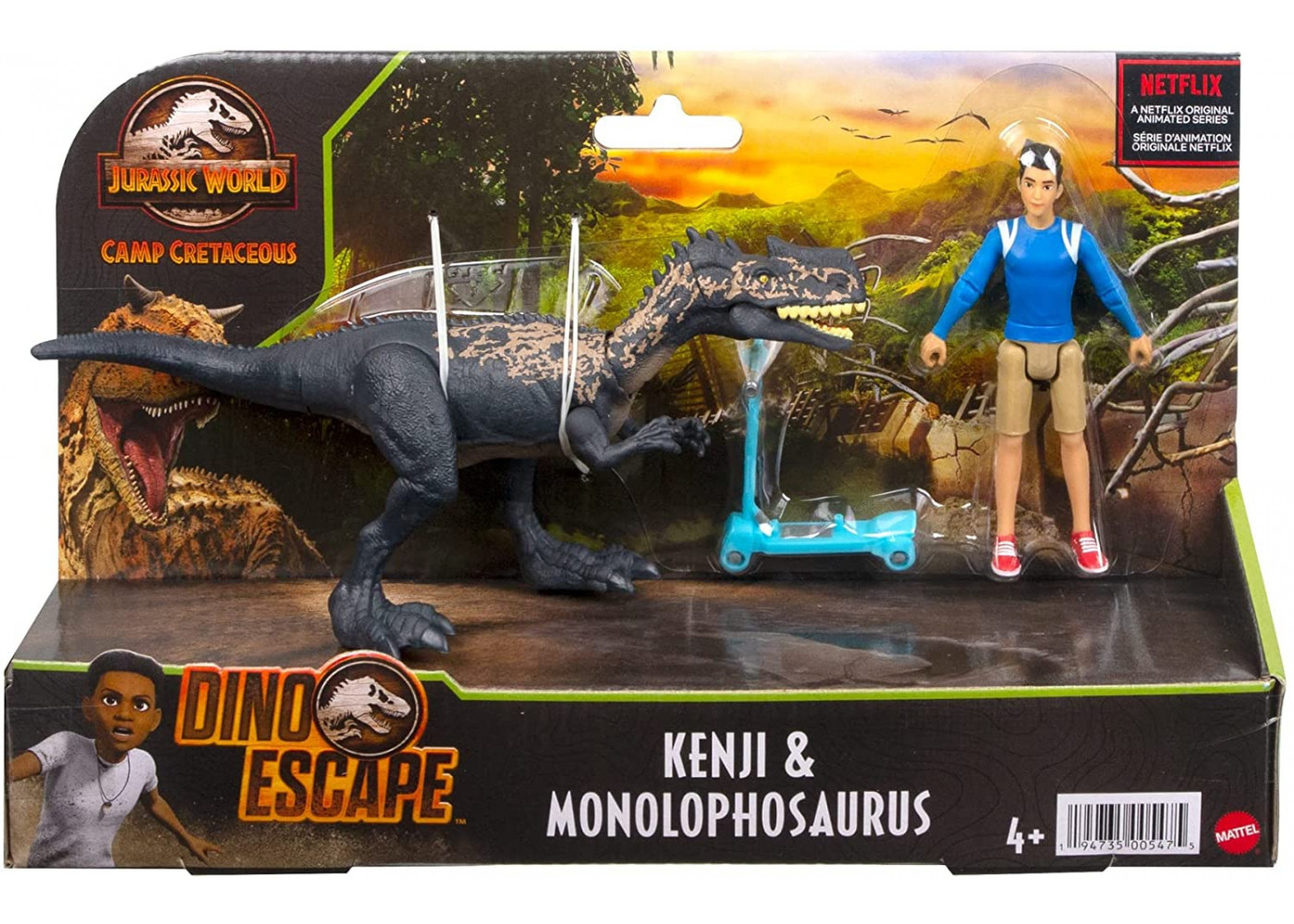 Набор Фигурок Кензи и Монофлозавра Jurassic World Kenji & Monolophosaurus Mattel HBY66