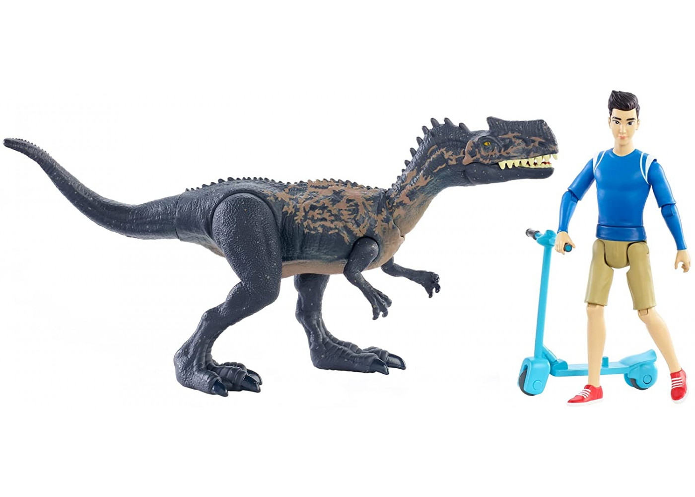 Набор Фигурок Кензи и Монофлозавра Jurassic World Kenji & Monolophosaurus Mattel HBY66