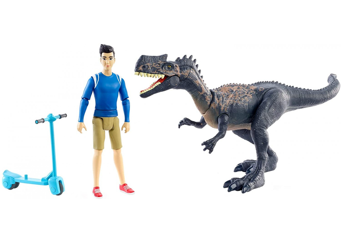 Набор Фигурок Кензи и Монофлозавра Jurassic World Kenji & Monolophosaurus Mattel HBY66