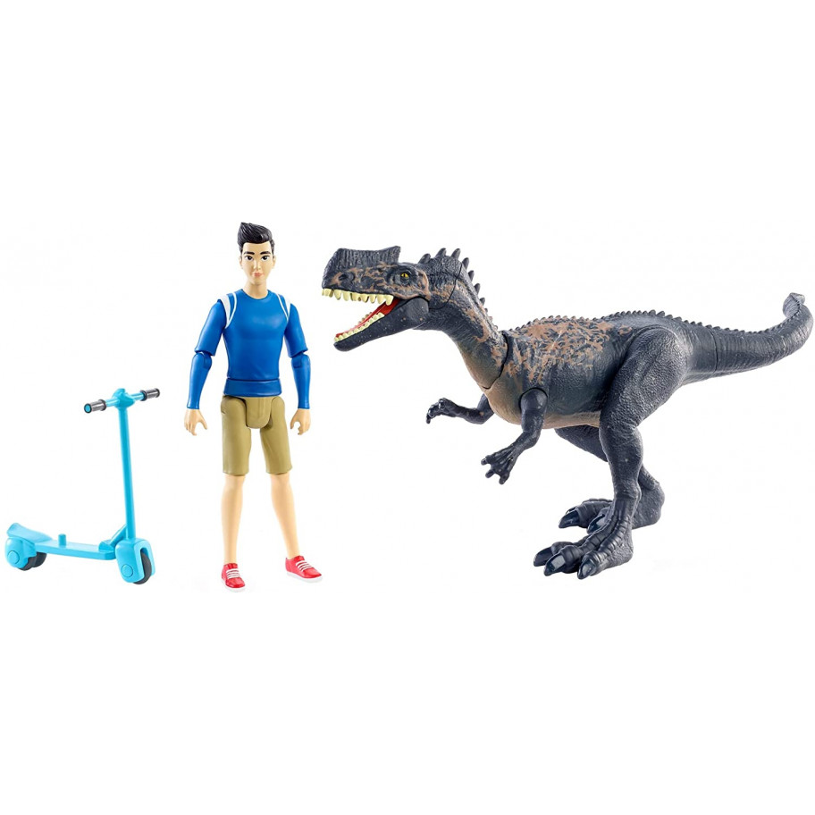 Набор Фигурок Кензи и Монофлозавра Jurassic World Kenji & Monolophosaurus Mattel HBY66