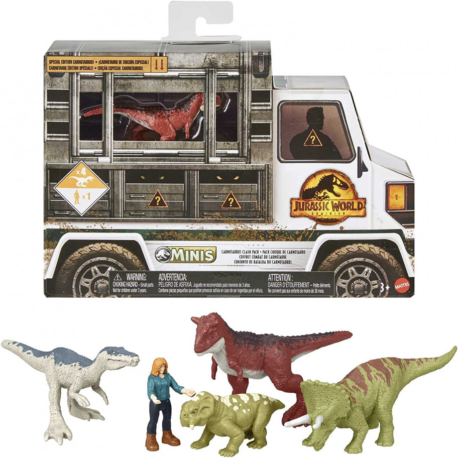 Міні Фігурки Динозаврів 5 шт Зіткнення Карнотаврів Jurassic World Dominion Carnotaurus Clash Mattel GWP72