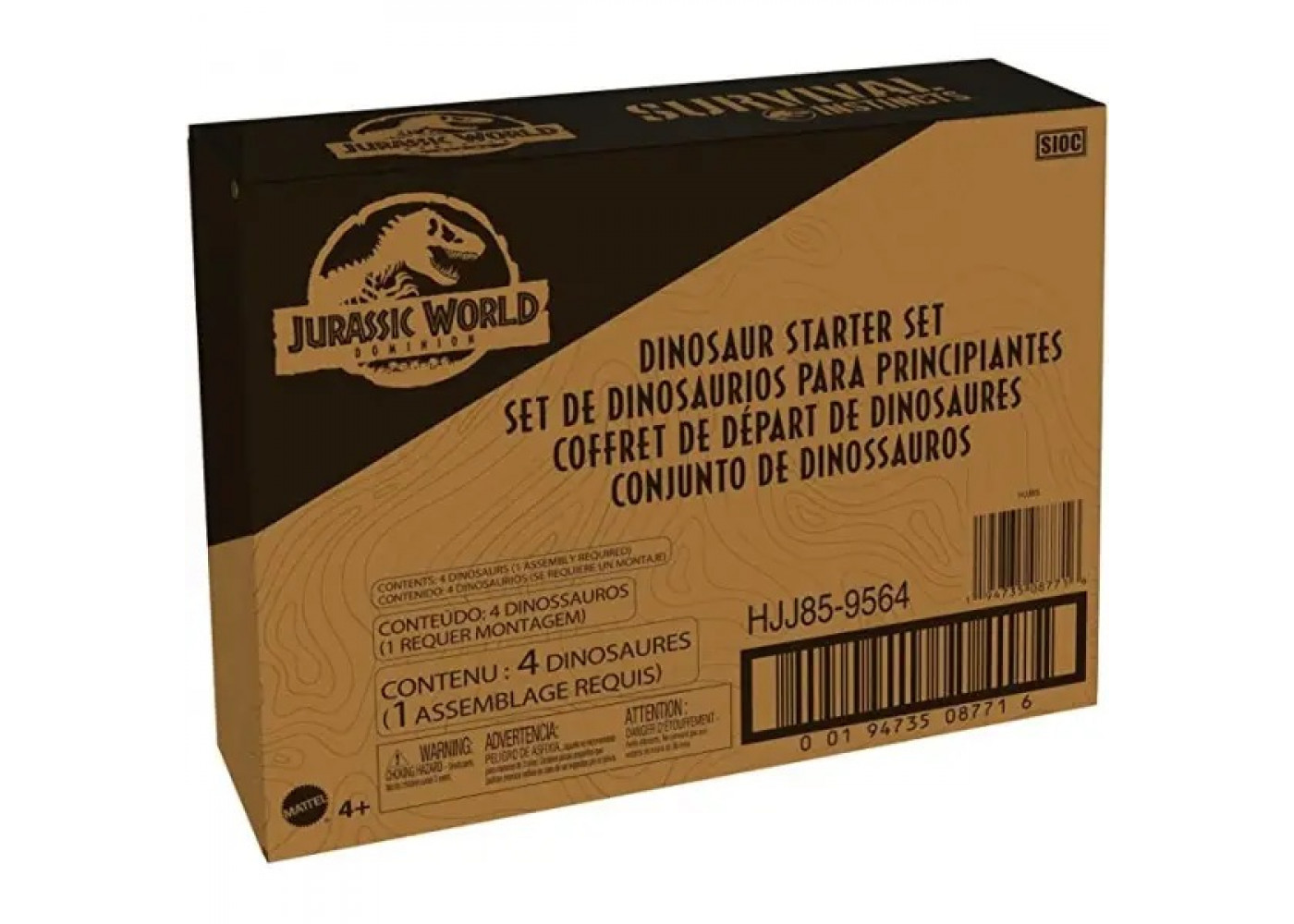 Набор (повреждена коробка) Фигурки Динозавр 4 шт со Звуком Jurassic World Dinosaur Starter Set Mattel BHJJ85