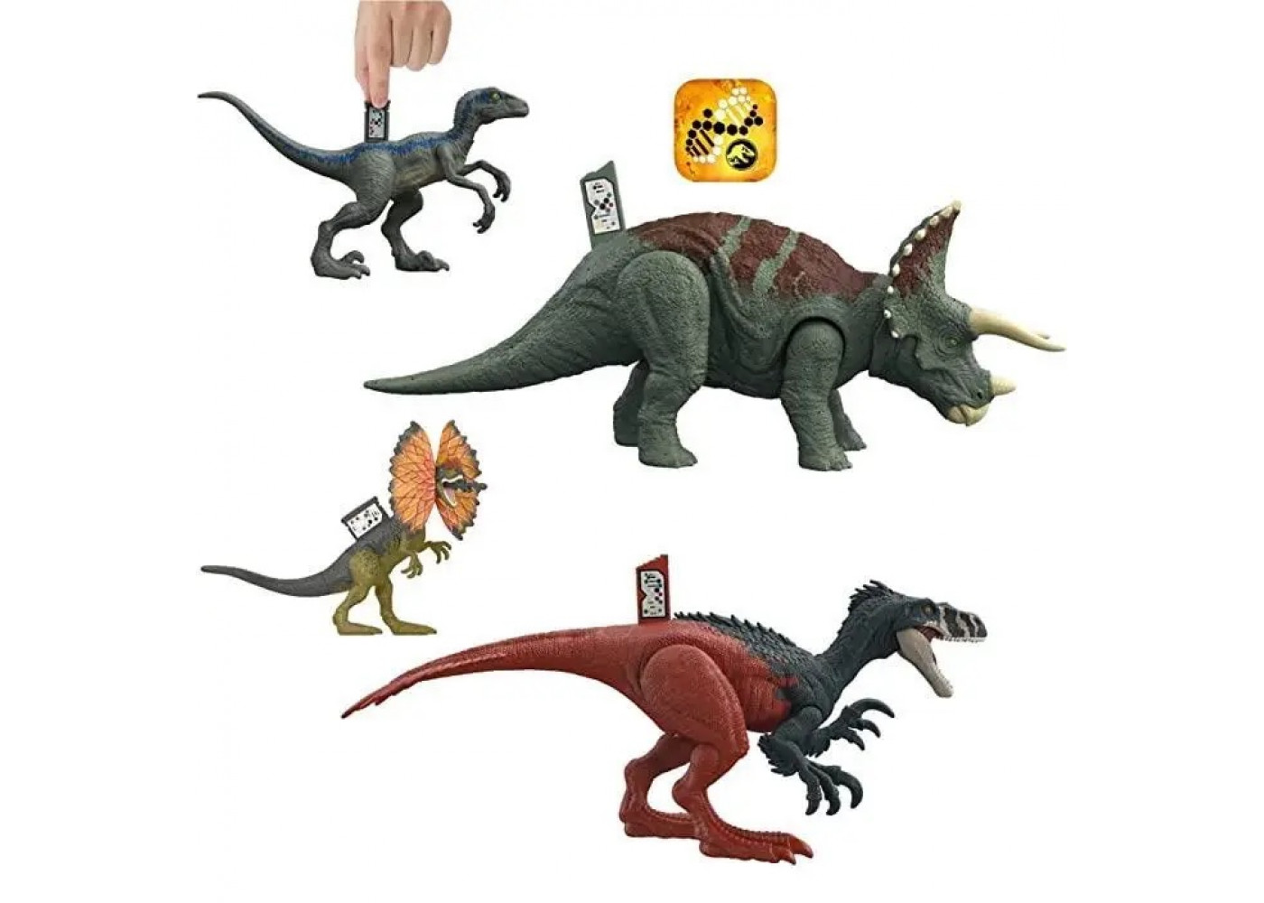 Набор (повреждена коробка) Фигурки Динозавр 4 шт со Звуком Jurassic World Dinosaur Starter Set Mattel BHJJ85