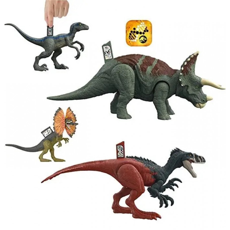 Набор (повреждена коробка) Фигурки Динозавр 4 шт со Звуком Jurassic World Dinosaur Starter Set Mattel BHJJ85