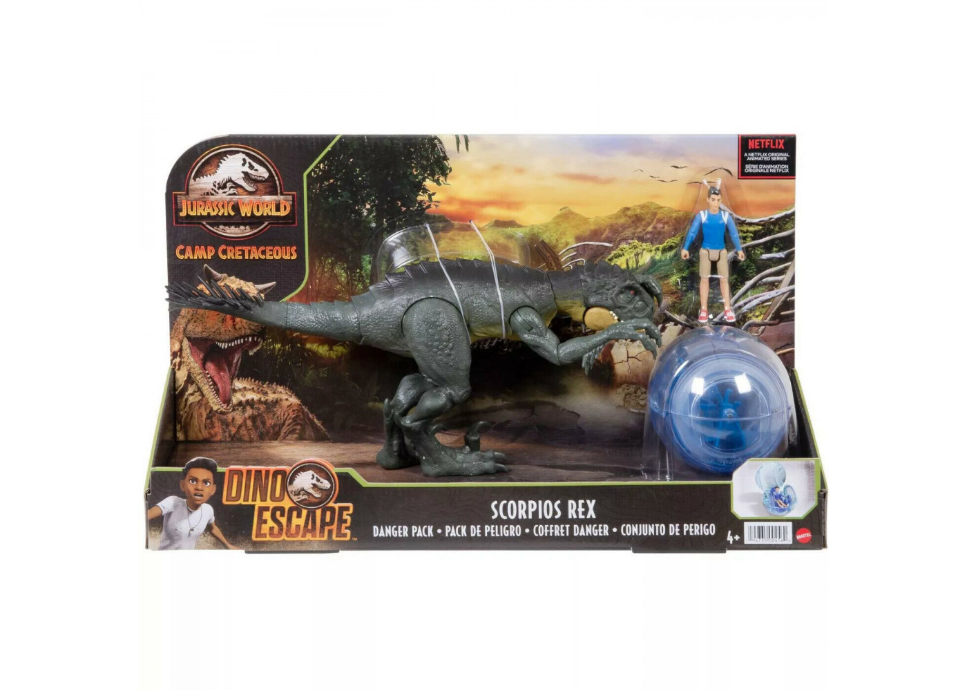 Динозавр Скорпиос Рекс с Фигуркой Кенджи Jurassic World Kenji & Scorpios Rex Mattel HBX55