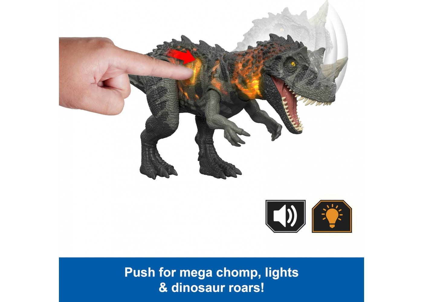 Динозавр Цератозавр Світ Юрського Періоду Виживання Jurassic World Survival Wild Roar Ceratosaurus Mattel JKL77