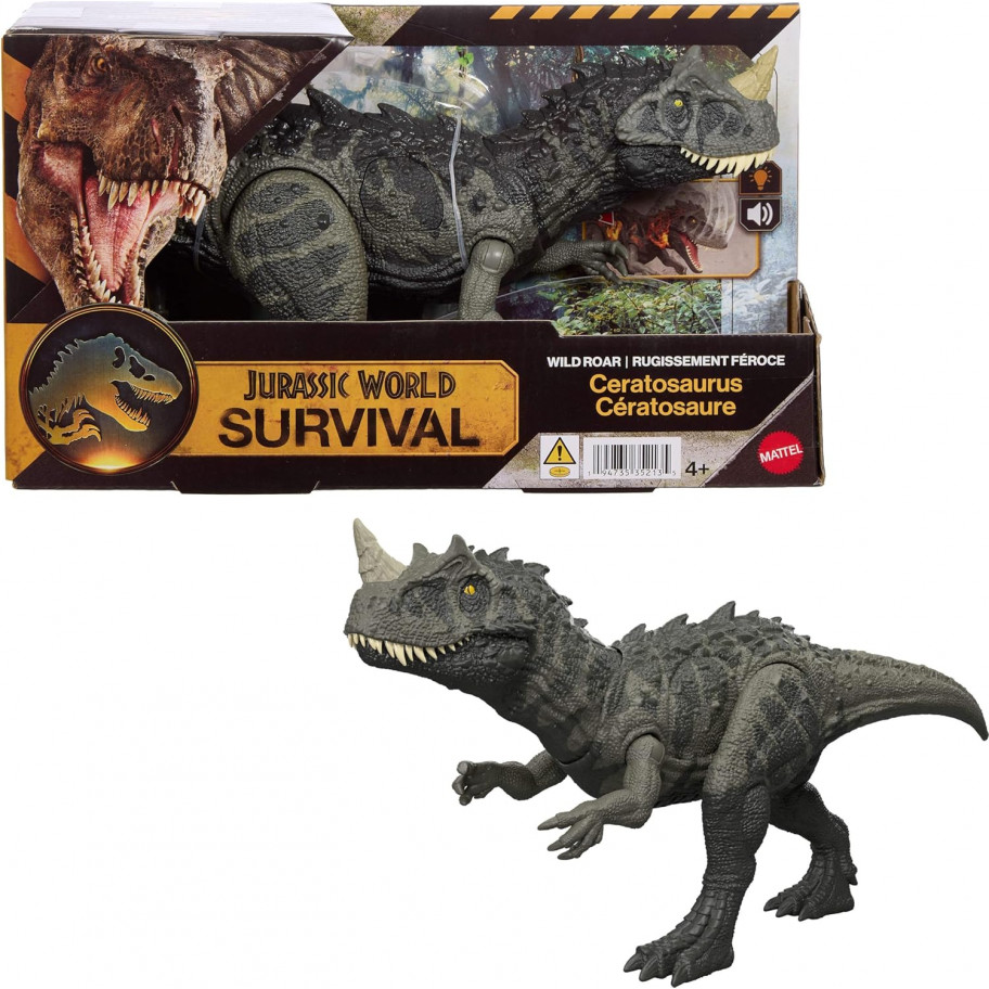 Динозавр Цератозавр Світ Юрського Періоду Jurassic World Survival Wild Roar Ceratosaurus Mattel JKL77