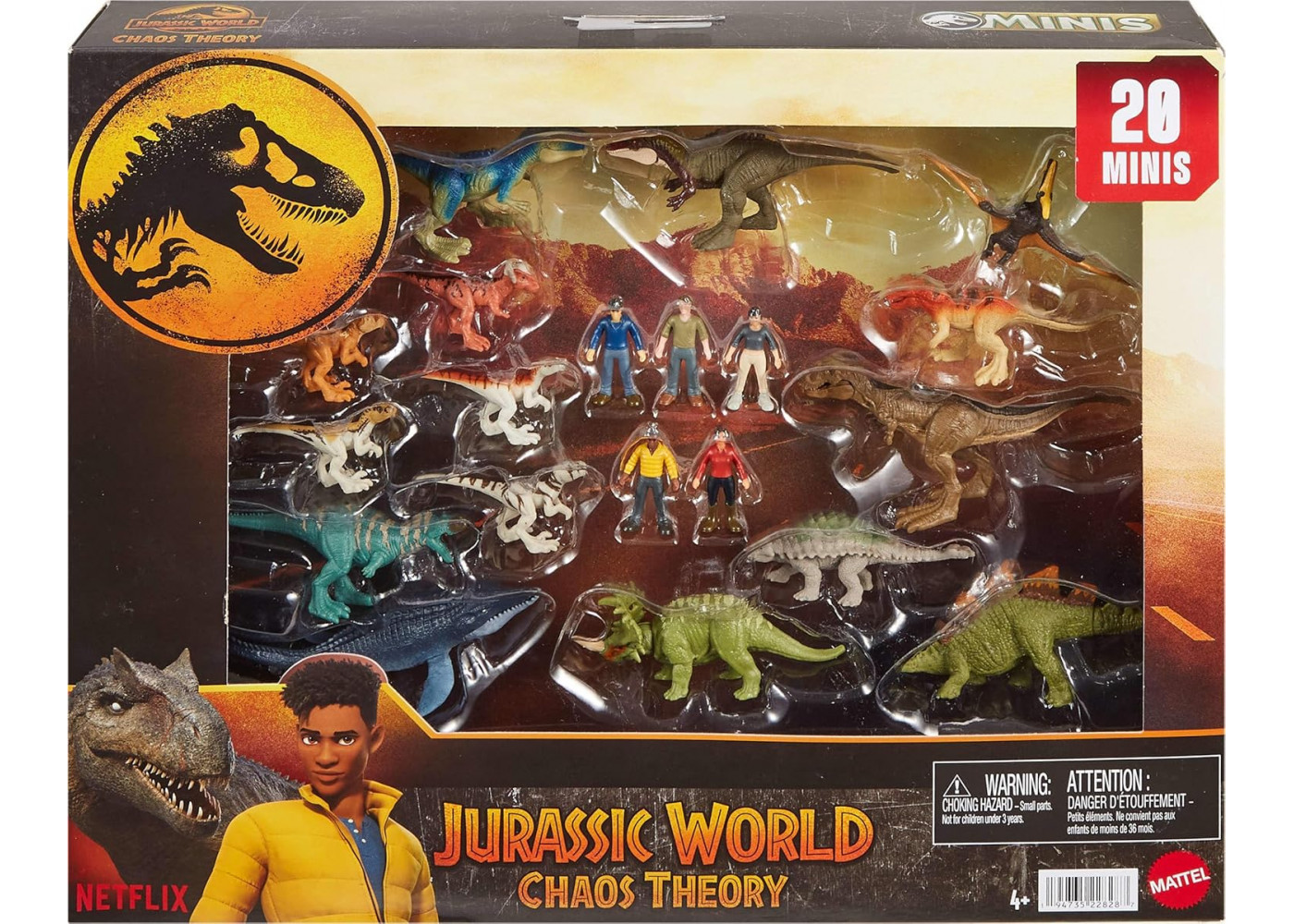 Набор 20 Мини-Фигурок Динозавров Теория Хаоса Jurassic World Chaos Theory Mattel HXF58