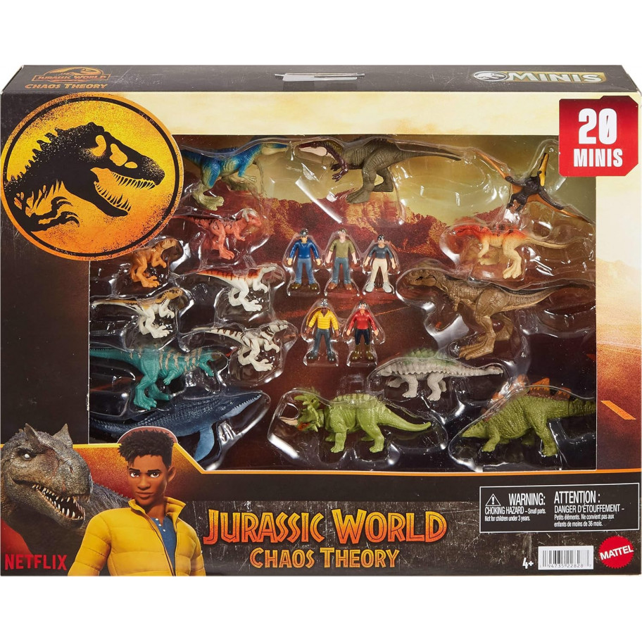 Набор 20 Мини-Фигурок Динозавров Теория Хаоса Jurassic World Chaos Theory Mattel HXF58