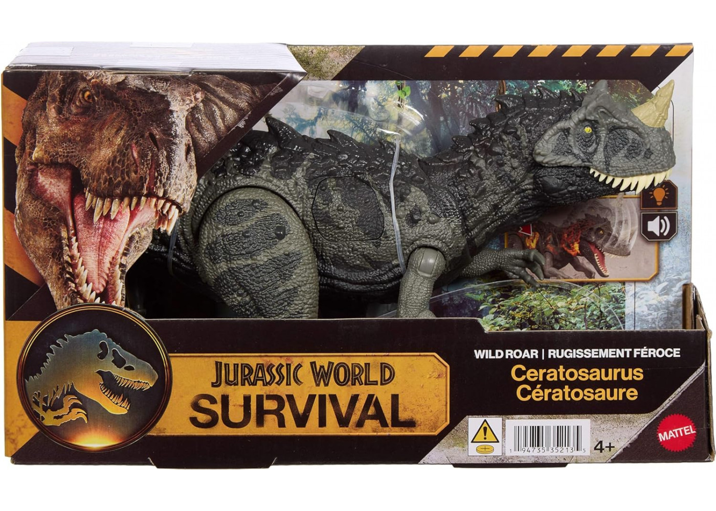 Динозавр Цератозавр Світ Юрського Періоду Виживання Jurassic World Survival Wild Roar Ceratosaurus Mattel JKL77