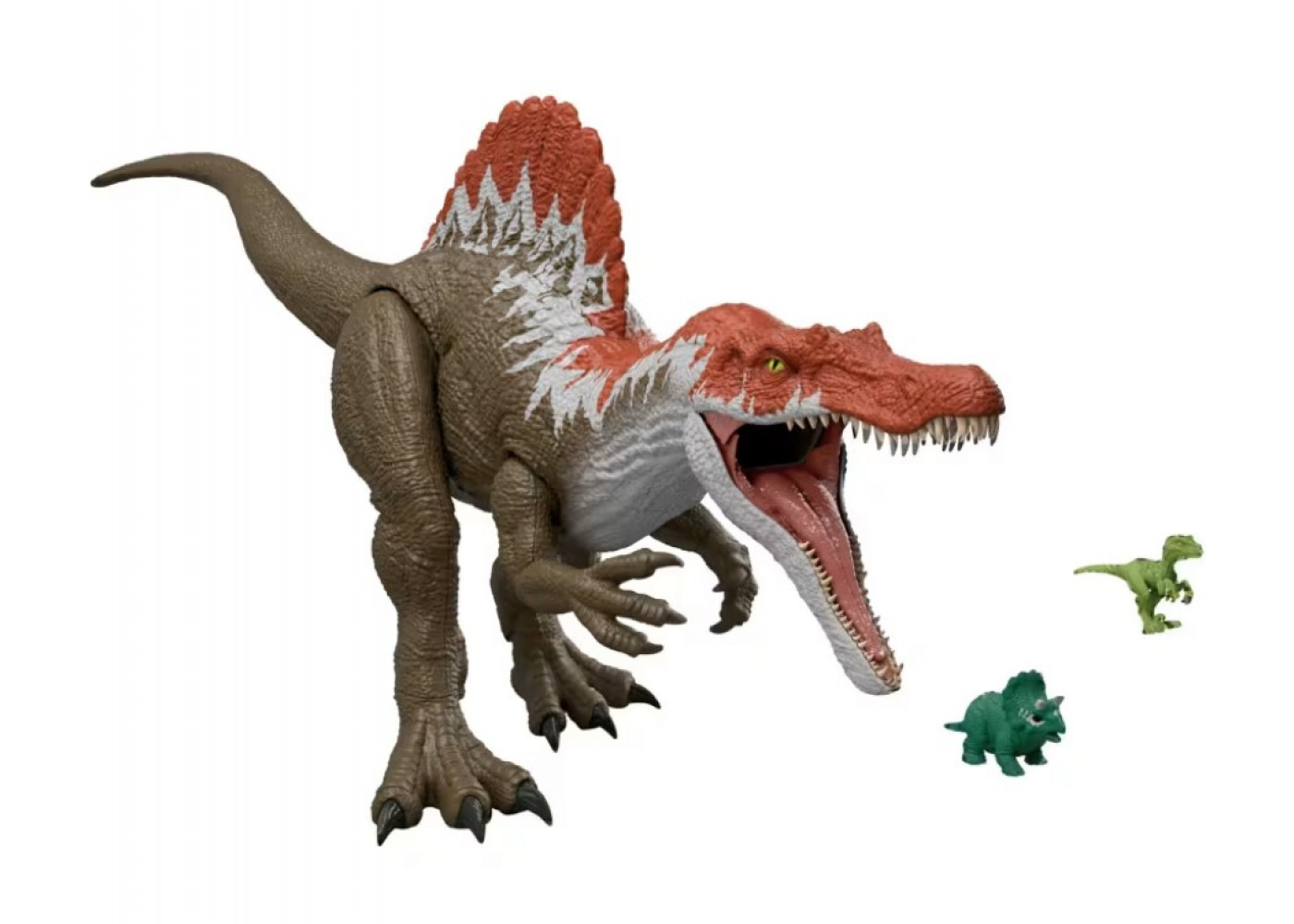 Динозавр Спинозаурус 91 см и 2 Мини Динозавра для Глотания Jurassic World Spinosaurus Mattel JKD77