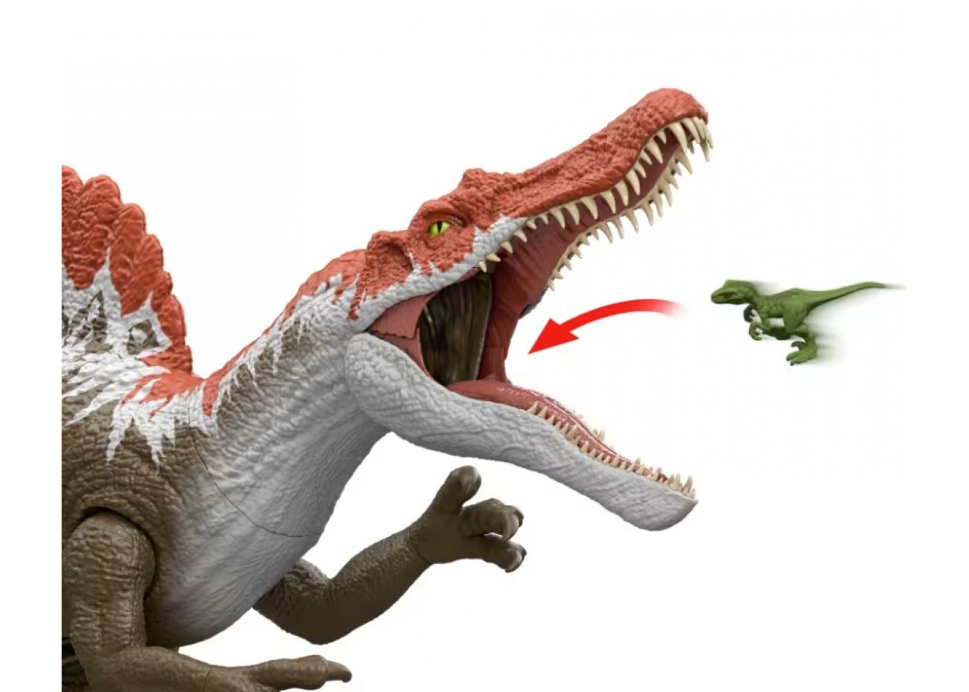 Динозавр Спинозаурус 91 см и 2 Мини Динозавра для Глотания Jurassic World Spinosaurus Mattel JKD77