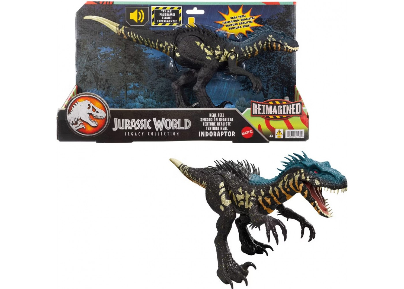 Динозавр Індораптор 35 см зі Звуком Світ Юрського Періоду Jurassic World Indoraptor Reimagined Mattel GXP64